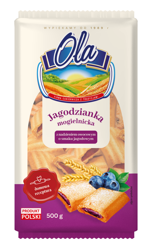 OLA - Jagodzianka mogielnicka - z nadzieniem owocowym o smaku jagodowym